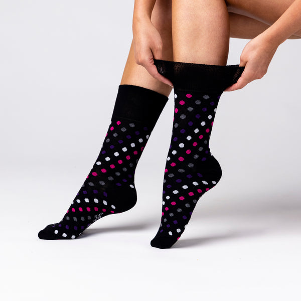 3 Pairs Ladies Cotton Socks - Multi Dot