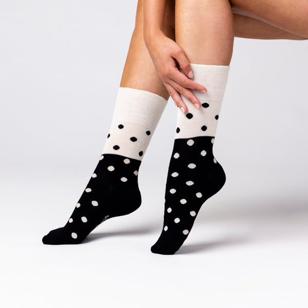 3 paires de chaussettes en bambou pour femme - Motif pois