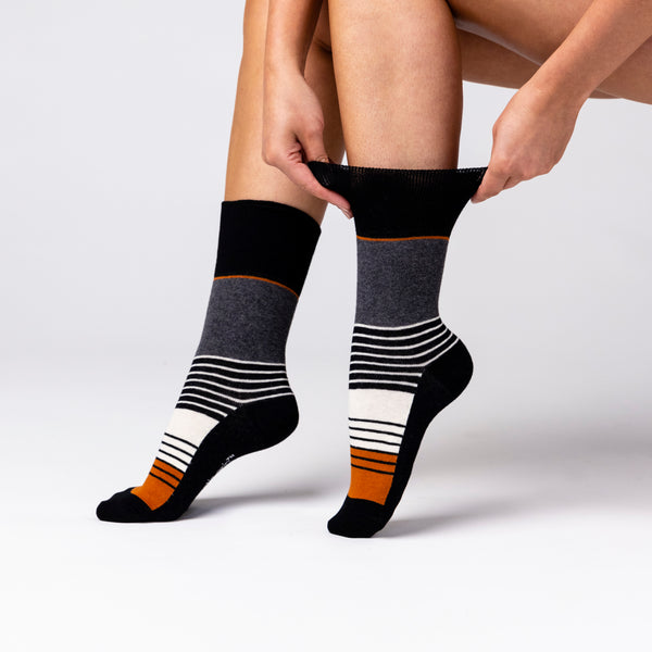 3 paires de chaussettes en coton pour femme - Rayures sédimentaires