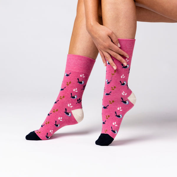 3 Pairs Ladies Fun Feet Cotton Socks - Nature