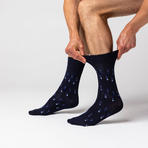 Lot de 3 paires de chaussettes en coton pour homme – Dimensional Dart Navy