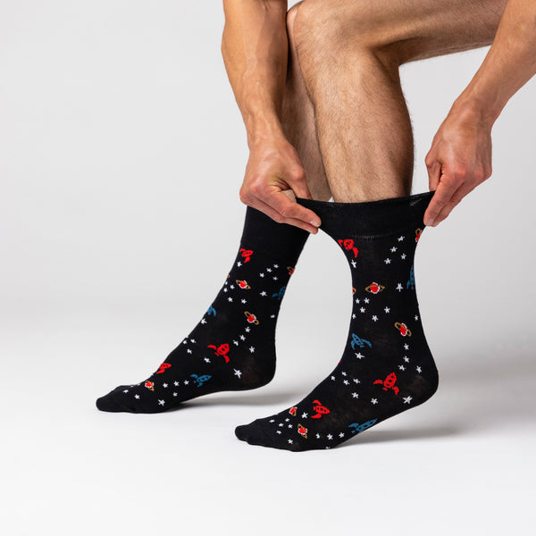 3 paires de chaussettes en coton pour homme - Astronomie