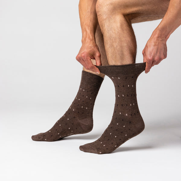 Lot de 3 paires de chaussettes Concerto en coton pour homme - Marron/Naturel