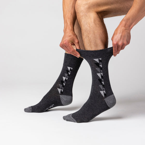 Lot de 3 paires de chaussettes en coton Bigfoot pour homme - Noir/anthracite/gris