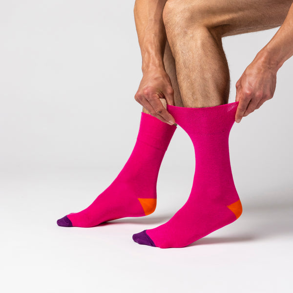 Lot de 3 paires de chaussettes en coton pour homme, motif coloré et contrasté