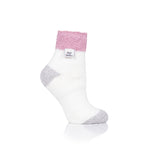 Load image into Gallery viewer, Ladies Original Sleep Socks with Feather Top - Pink & Cream