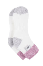 Load image into Gallery viewer, Ladies Original Sleep Socks with Feather Top - Pink & Cream