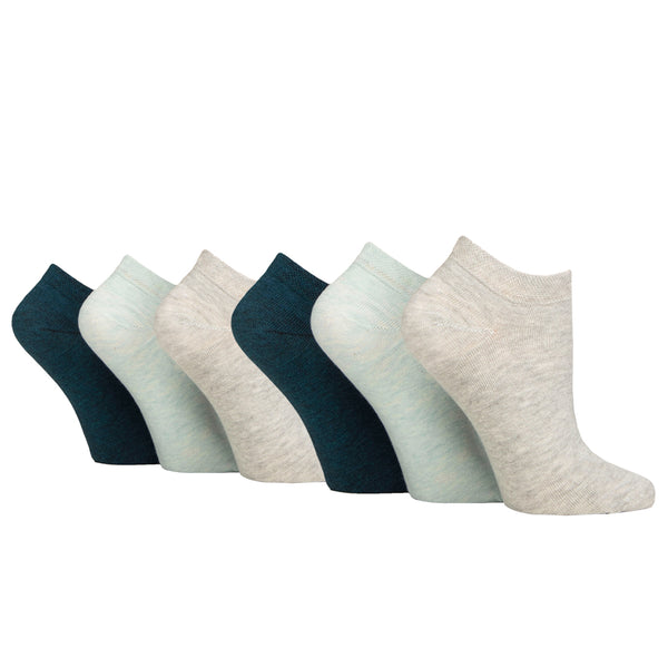 6 paires de chaussettes d'entraînement pour diabétiques pour femmes - Gris nuage mélangé
