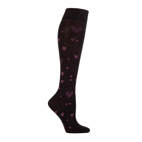 1 paire de chaussettes de compression pour femme - Noir/Rose