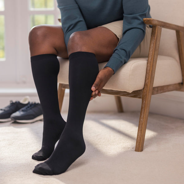 1 paire de chaussettes de compression pour homme - Noir