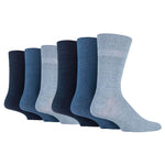 Charger l'image dans la galerie, 6 paires de chaussettes pour diabétiques pour homme - Bleu