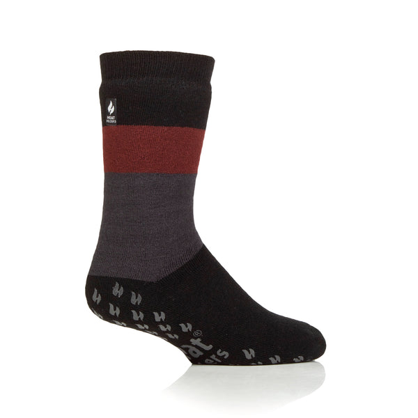 1 paire de chaussettes thermiques Raynaud pour homme - Rayures noires