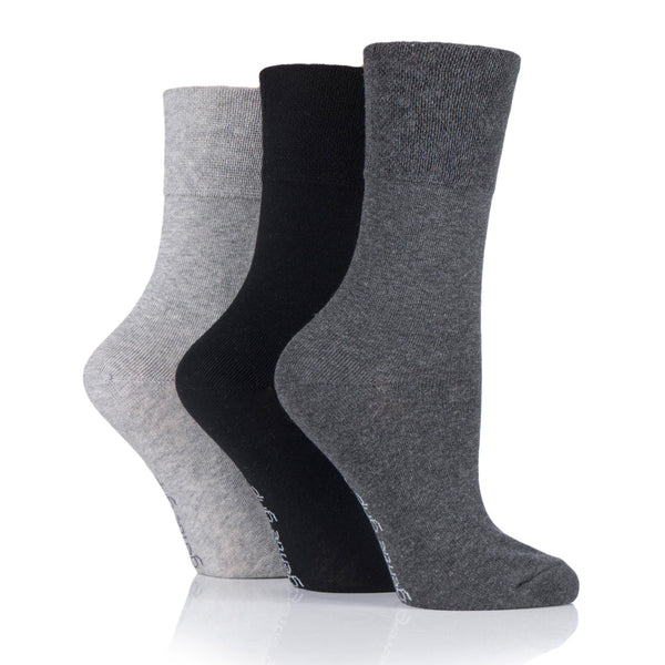 3 paires de chaussettes en coton pour enfants - Noir/Gris