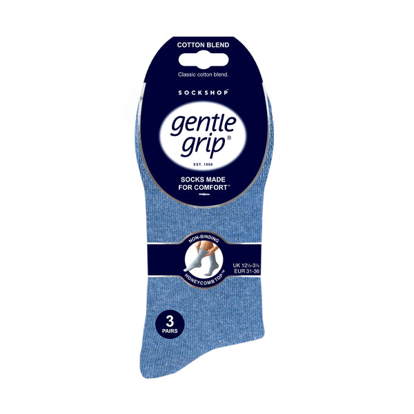3 paires de chaussettes en coton pour enfants - Bleu