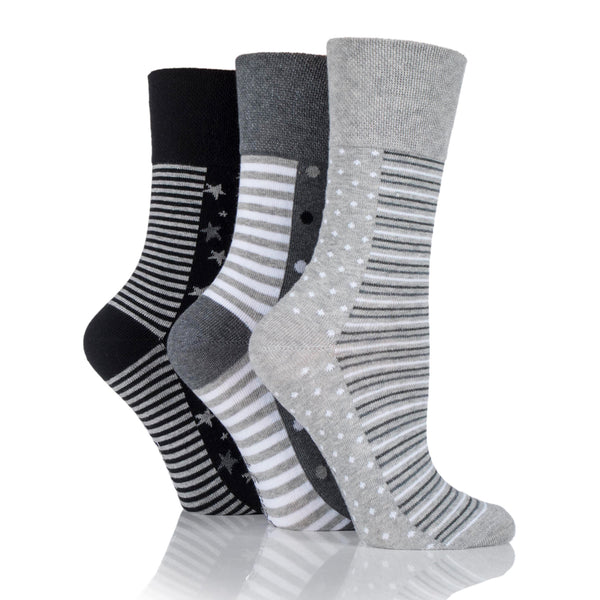 Lot de 3 paires de chaussettes en coton pour homme - Rayures monochromes