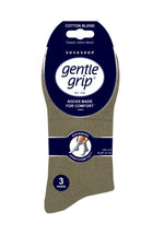 Charger l'image dans la galerie, Lot de 3 paires de chaussettes unies en coton pour femme - Mélange kaki