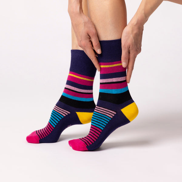 3 Pairs Ladies Colourburst Cotton Socks - Hyper Colour
