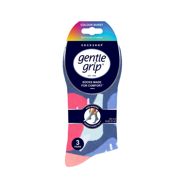 Lot de 3 paires de chaussettes en coton pour femme - Couleur éclatante