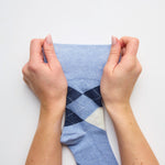 Charger l'image dans la galerie, Lot de 3 paires de chaussettes Highlands Argyle en coton pour femme - Bleu marine/denim