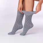 Load image into Gallery viewer, 3 Pairs Ladies Digital Dots Cotton Socks - Charcoal/Grey