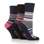 Load image into Gallery viewer, 3 Pairs Ladies Cotton Socks - Whimsy Stripes