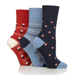 Load image into Gallery viewer, 3 Pairs Ladies Cotton Socks - Tropical Folklore