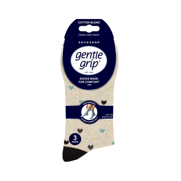 3 Pairs Ladies Cotton Socks - Micro Pattern