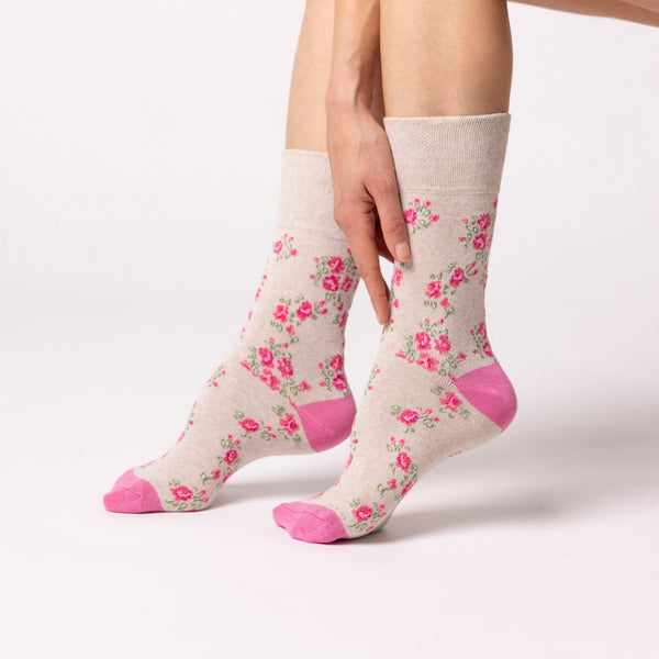 3 Pairs Ladies Cotton Socks - Neutral