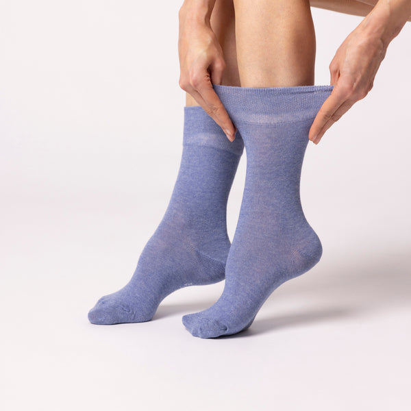 3 Pairs Ladies Plain Cotton Socks - Eva Denim