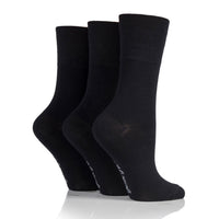 3 paires de chaussettes en bambou pour femme - Noir