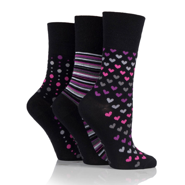 3 paires de chaussettes en bambou pour femme - Noir/Baie