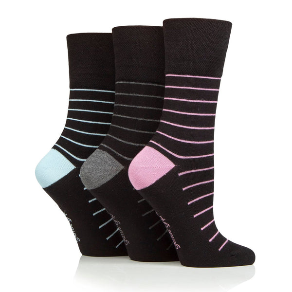 3 paires de chaussettes en bambou pour femme - Rayures minimalistes
