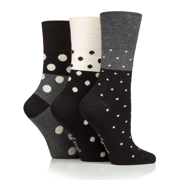 3 paires de chaussettes en bambou pour femme - Motif pois