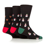 Charger l'image dans la galerie, Lot de 3 paires de chaussettes de Noël amusantes pour homme - Motif jacquard