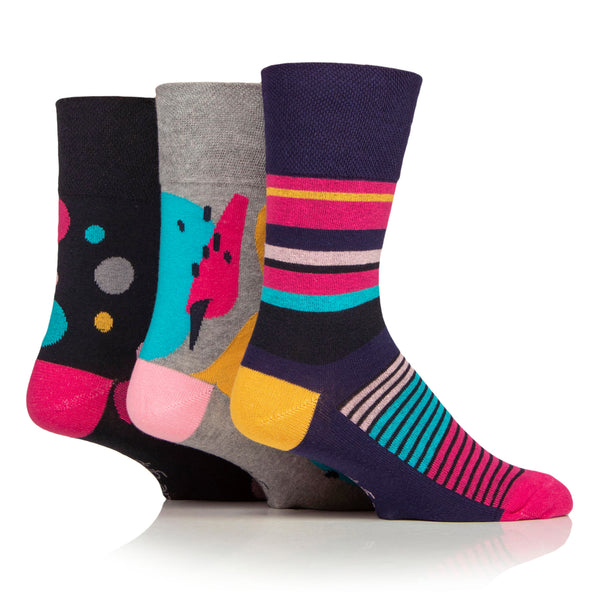 Lot de 3 paires de chaussettes en coton pour homme, motif éclatant de couleurs