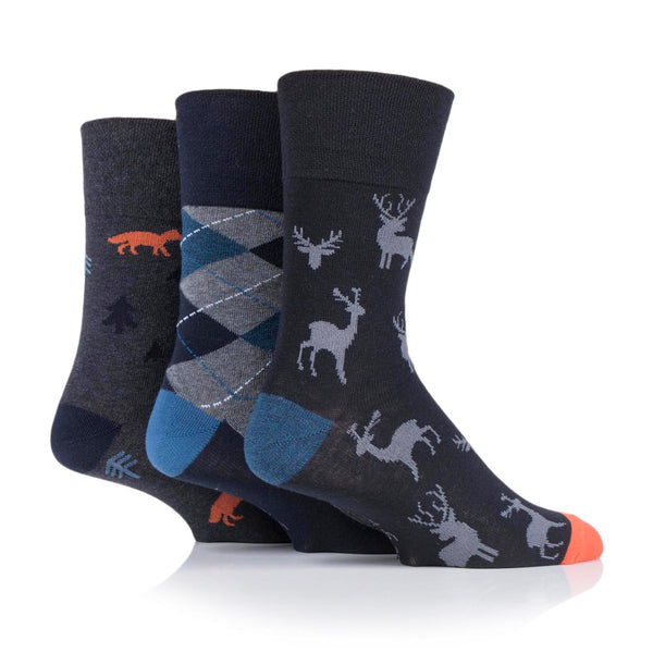 Lot de 3 paires de chaussettes amusantes en coton pour homme - Highlands Escape