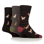 Load image into Gallery viewer, 3 Pairs Men's Fun Feet Cotton Socks - Team Dog