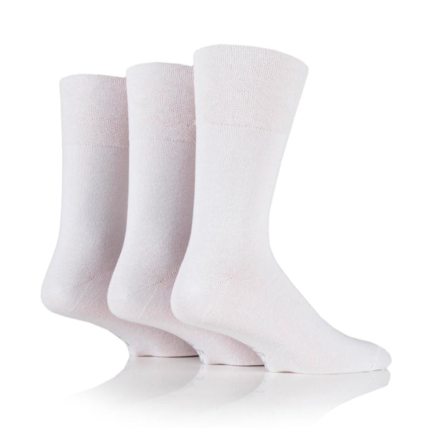 3 paires de chaussettes unies en coton pour homme - Blanc