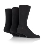 Load image into Gallery viewer, 3 Pairs Men's Bigfoot Cotton Socks - Plain Black