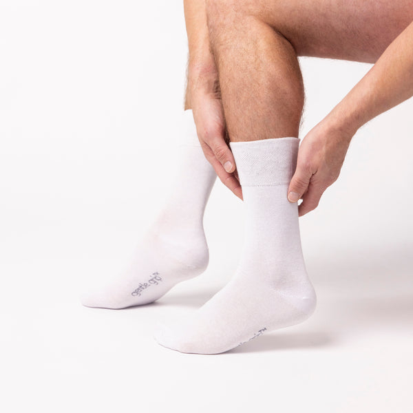3 paires de chaussettes unies en coton pour homme - Blanc