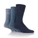 Charger l'image dans la galerie, Lot de 3 paires de chaussettes en coton Bigfoot pour homme – Mélange bleu
