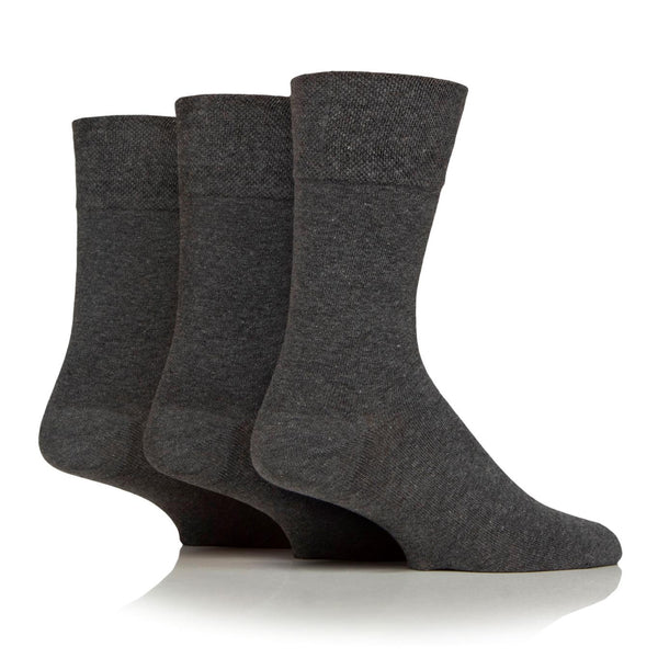 3 paires de chaussettes unies en coton pour homme - Anthracite