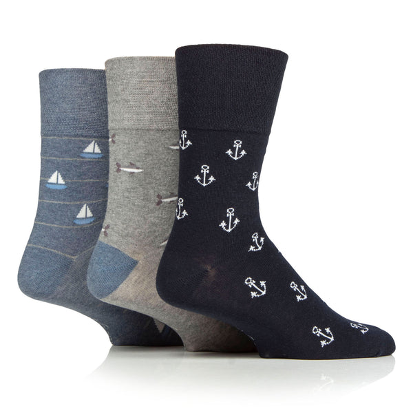 Lot de 3 paires de chaussettes de Noël en coton pour homme – Ancre