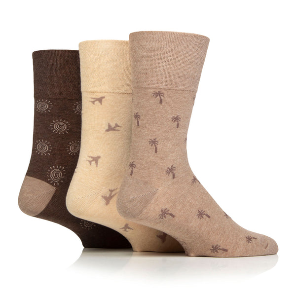 Lot de 3 paires de chaussettes de Noël en coton pour homme - Palmier