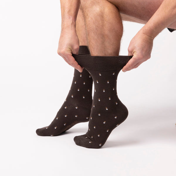 3 paires de chaussettes en coton pour homme - Marron