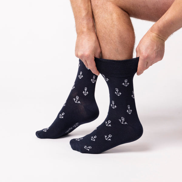 Lot de 3 paires de chaussettes de Noël en coton pour homme – Ancre