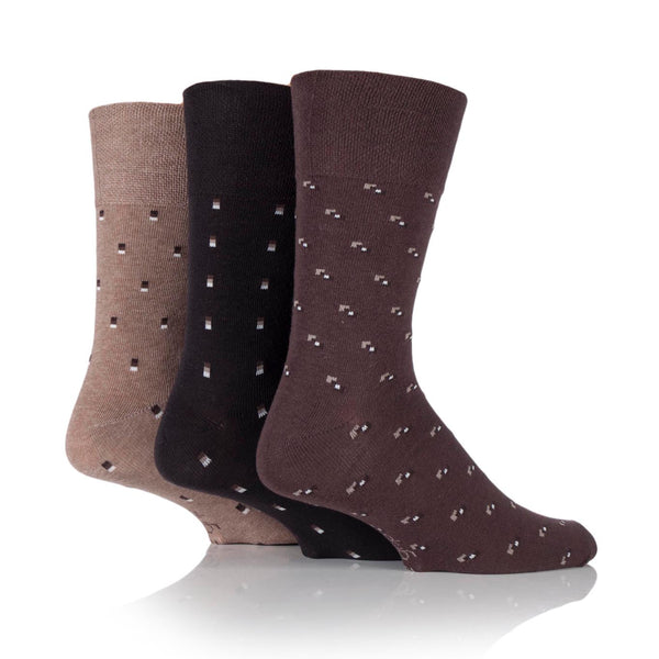 3 paires de chaussettes en coton pour homme - Marron