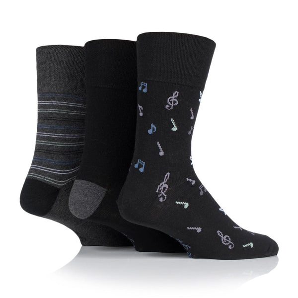 3 paires de chaussettes en coton pour homme - Notes de musique