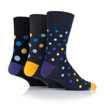Load image into Gallery viewer, 3 Pairs Men's Colourburst Cotton Socks - Spot