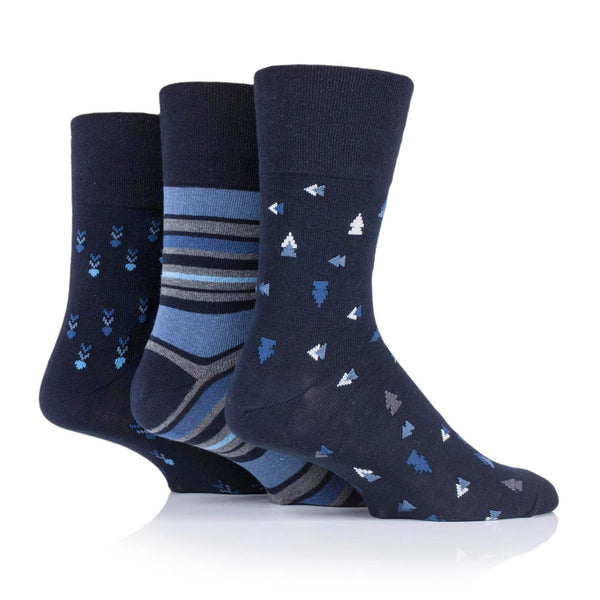 Lot de 3 paires de chaussettes en coton pour homme – Dimensional Dart Navy